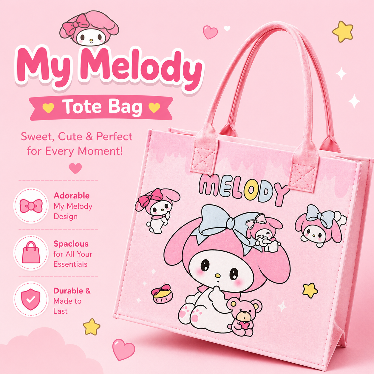 Kawaii Character Tote Bag